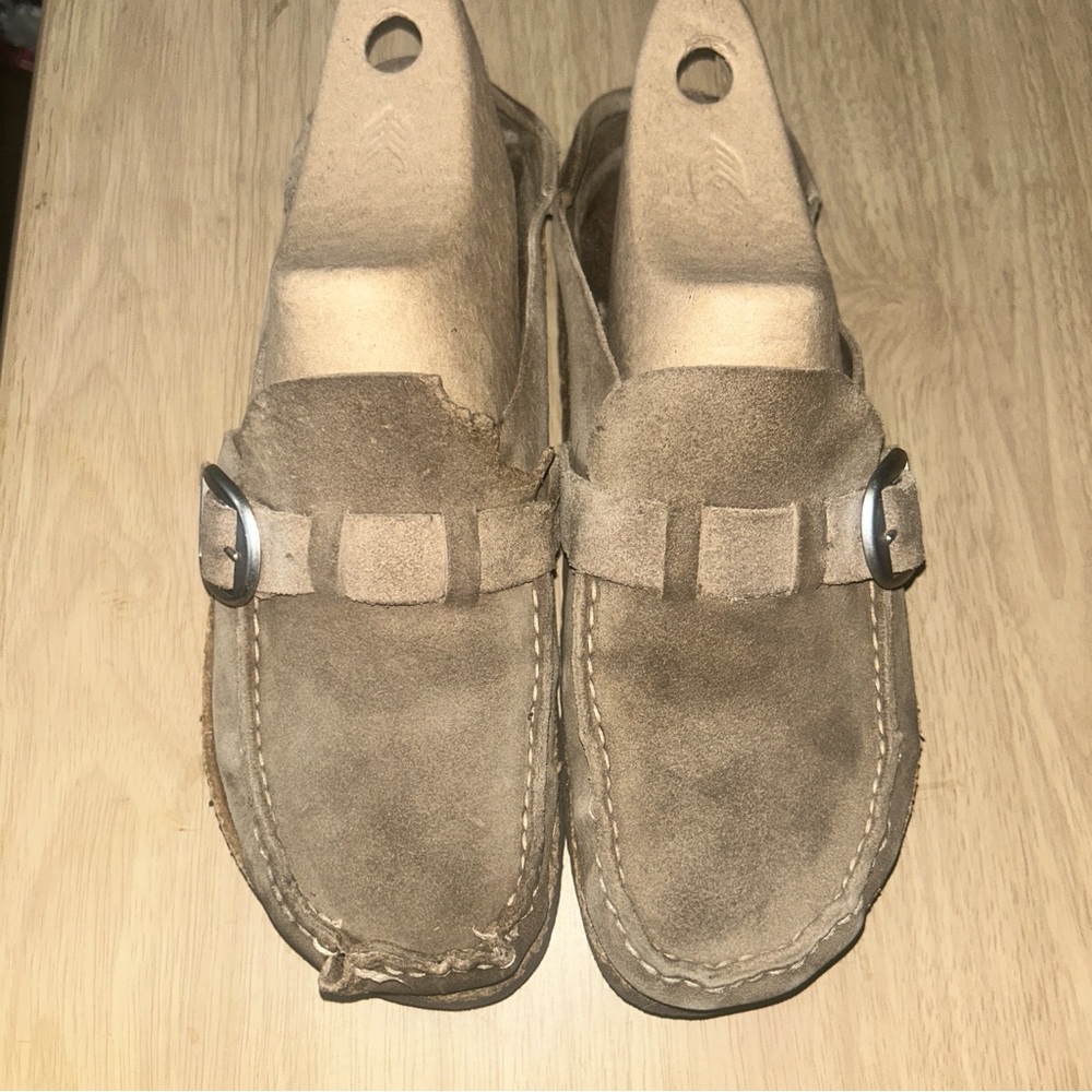 Birkenstock Beige Suede Moccasins